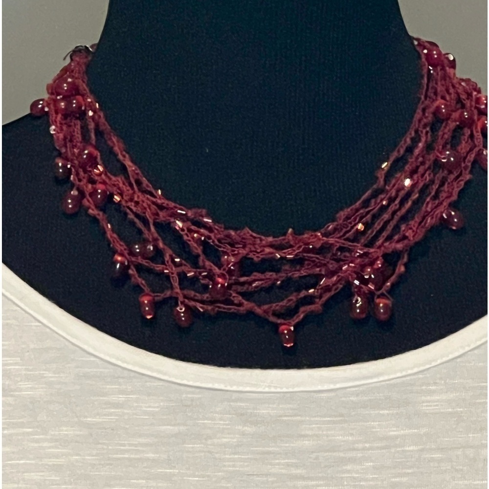 VINTAGE CROCHETED BEADED CHOKER